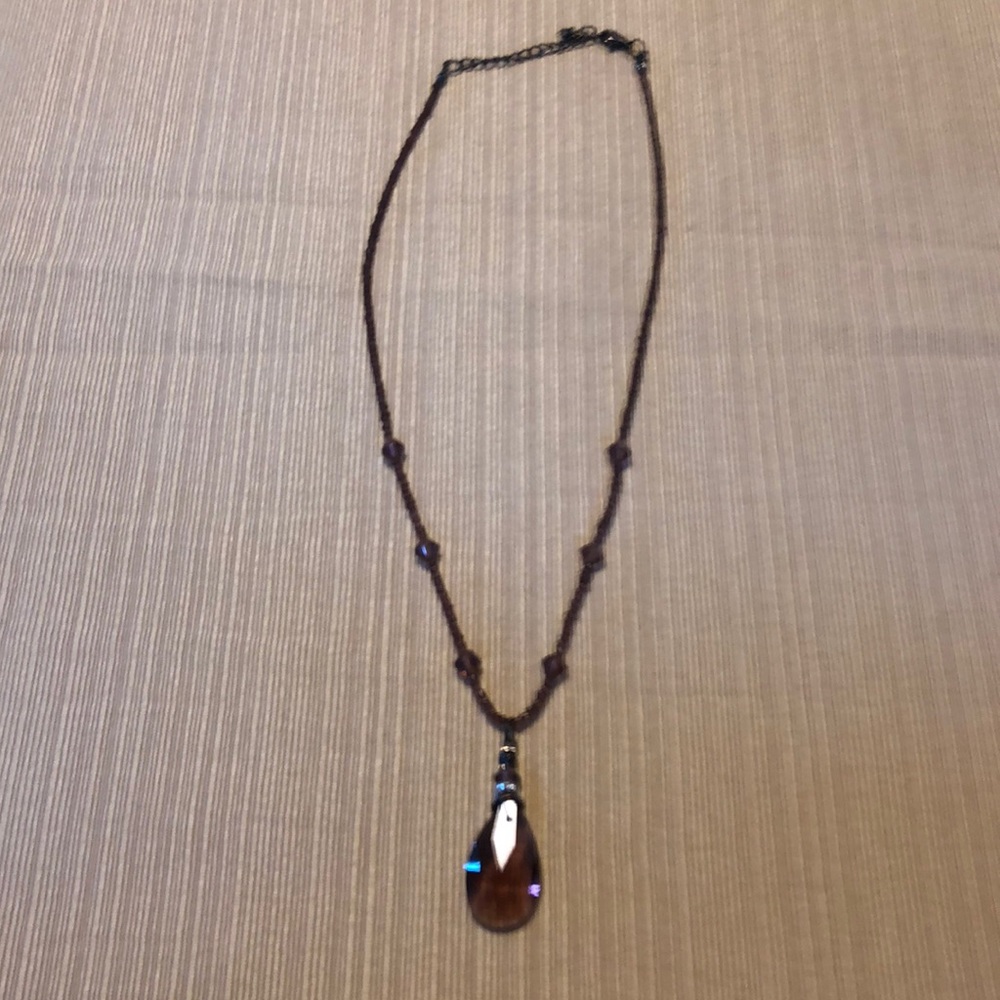 Dark purple beaded necklace